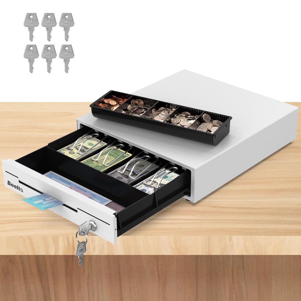 Beelta 13″ Cash Register Drawer 4 Bill/5 Coin, POS/Manual Open