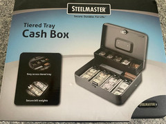 New~Steelmaster Tiered Tray Cash Box w/Keys~MMF Industries~Durable/Secure