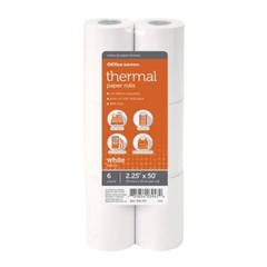 ® Brand Thermal Paper Rolls, 2 1/4″ x 50′, White, Pack Of 6