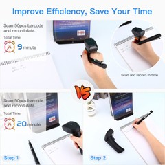 Eyoyo Barcode Scanner 1D Laser Finger Ring Reader Wireless Bluetooth for Iphone
