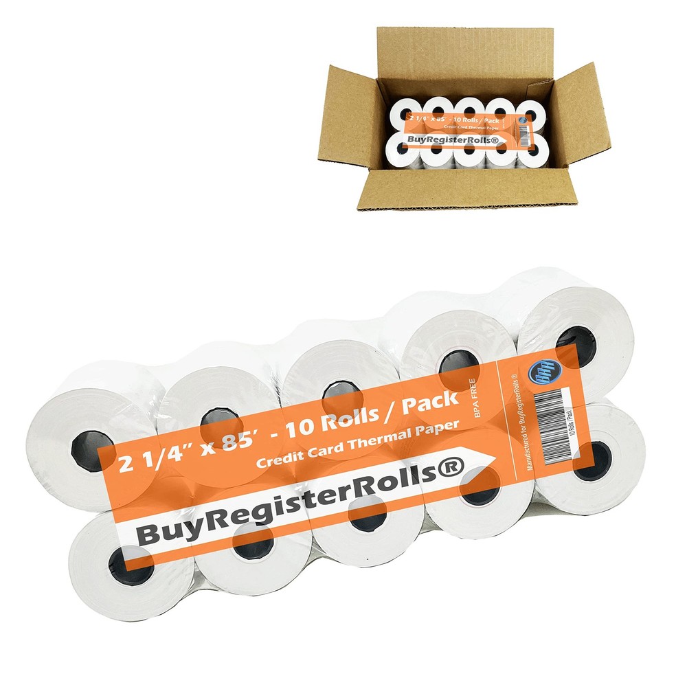 (10 Rolls – 50 GSM) 2 1/4 x 85 Thermal Paper Receipt Rolls 2.25 x 85 ft, POS/…
