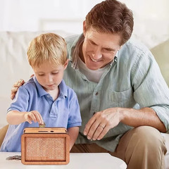 1000/3000/5000/10000 Euro Money Box Wooden Money Box Reusable with Savings Targe