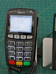 2x Aluminum Stands & Ingenico IPP350 Credit Card Terminal W/Power Supply