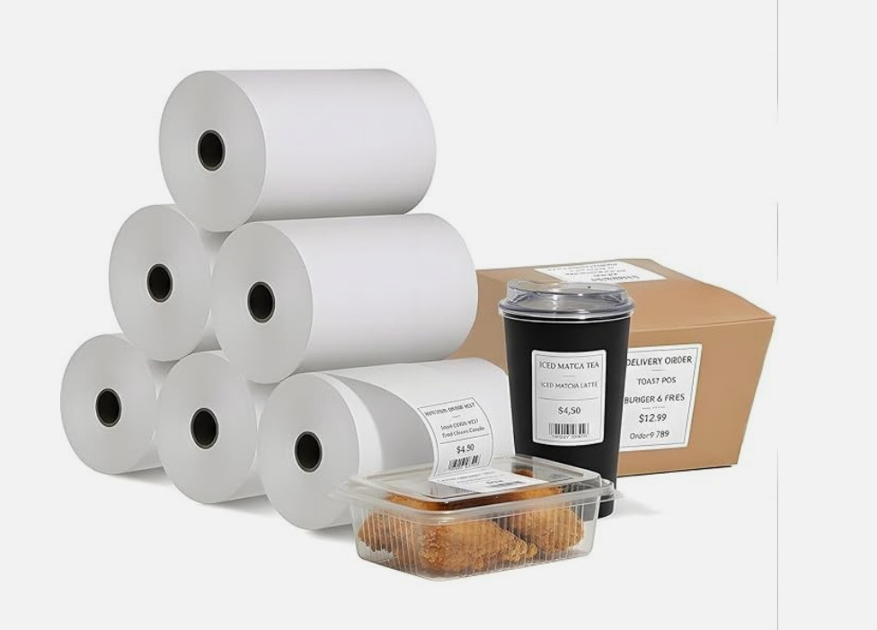 24 Rolls Sticky Thermal Paper 3 1/8″ x 170′ Adhesive Receipt POS Epson Square