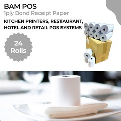 3″ x 150′ 1ply Bond Receipt Paper Rolls for Kitchen Impact Printers Star SP70…