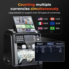 MUNBYN IMC08 Dual Money Counter Machine Mixed Denomination with Reject Pocket