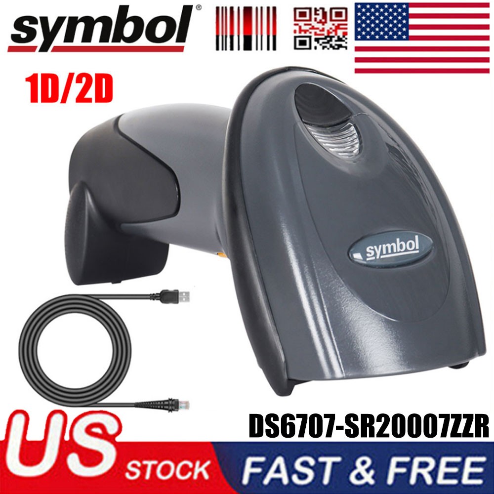 Symbol DS6707 Handheld 1D 2D Barcode Scanner With USB Cable DS6707-DC20007ZZR US