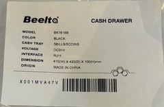 BEELTA BK1616B STAINLESS STEEL FRONT PANEL REMOVABLE 16 INCH CASH DRAWER