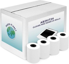 Efficient 24-Roll Thermal Paper Bundle | Pink Warning Mark for Clover Mini Users