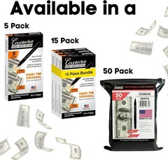 Fast & Accurate Fake Bill Detection Pen, 50 Pack