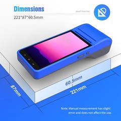 POS Receipt Printer 5.5in Touch Screen 2GB RAM 32GB ROM 4G LTE WiFi 58mm Th MYMM