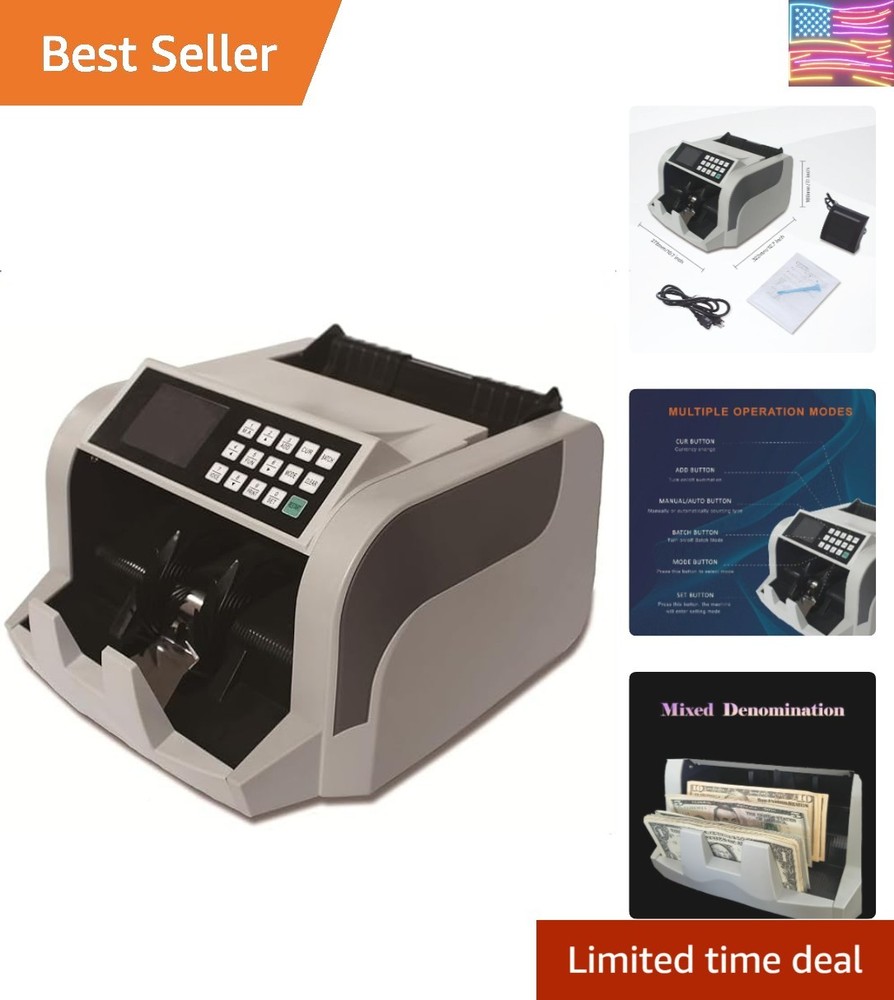 Mix Denomination Money Counter, Value Counting, Back Loading Counting, IMG/WL…