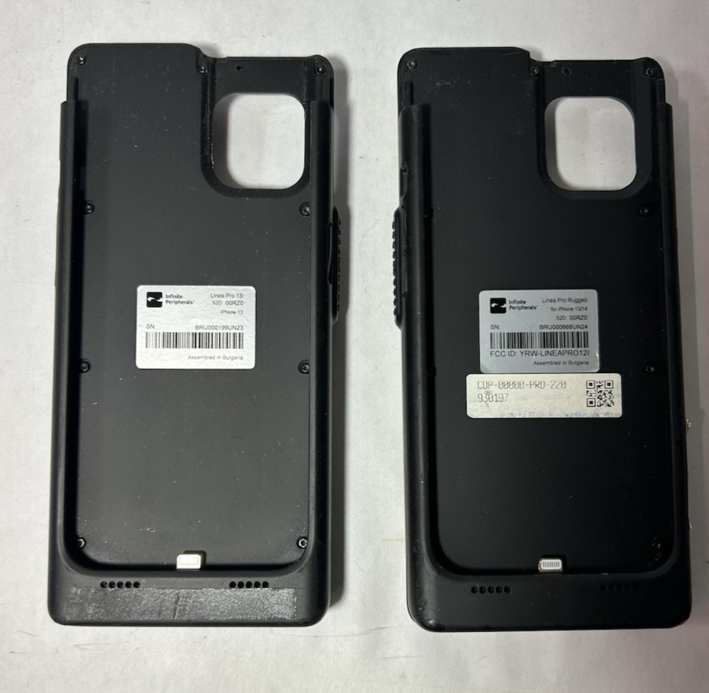 LOT OF 2 INFINITE PERIPHERALS LINEA PRO RUGGED SCANNER FOR IPHONE 13/14