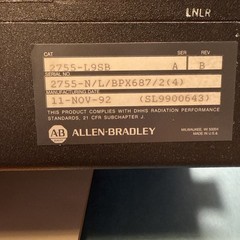 ALLEN BRADLEY B Range Side Scanner 2755-L9SB Industrial High Speed Bar Code