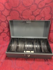 VINTAGE Metal Cash Box Steelmaster Removable Tray 10”x3”x4.5” USA No Key– 9509