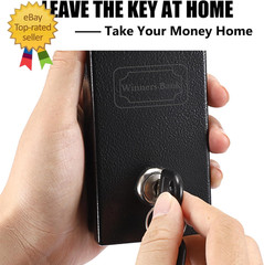 Metal Box for Gambler, Casino Cash Box with Money Slot and 2 Keys, Portable Winn