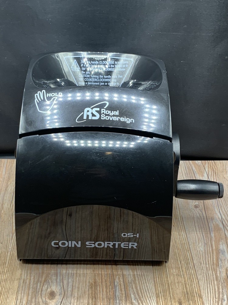 Royal Sovereign QS-1 Manual Hand Crank 1 Row Coin Sorter -READ***