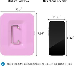 Portable Light Purple Cash Box – Scratch Resistant with Money Tray & Key Lock