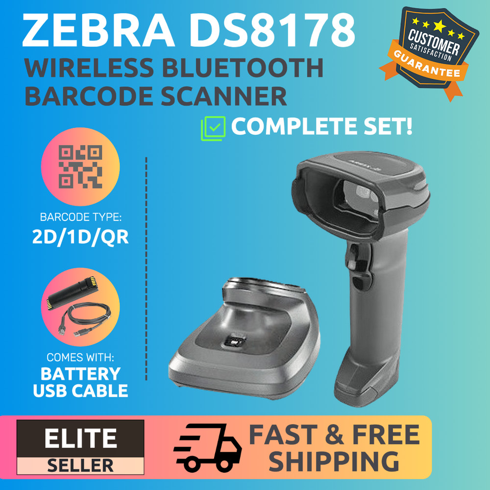 ✅Zebra DS8178 Wireless Handheld Barcode Scanner 2D/1D/QR Code – Complete Set!🔥⭐