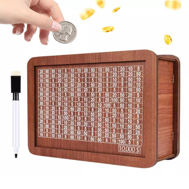 Cash Vault Wooden Savings Box – Wooden Cash Saver Money Box Cash Saver Box