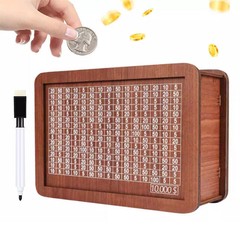Cash Vault Wooden Savings Box – Wooden Cash Saver Money Box Cash Saver Box