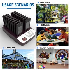 Restaurant Pager System,16 Pagers for Restaurants,Queue Wireless Calling Syst…