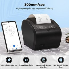 MUNBYN WiFi POS Receipt Printer 80mm Thermal USB/Lan/Serial/Cash Drawer Port ESC