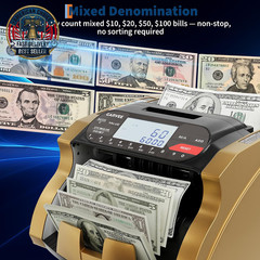 Professional Money Counter Machine with Value Count, UV/MG/IR/DD/MT Counterfeit