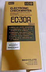 MAX Electronic Checkwriter, 10-Digit, 4.38 x 9.13 x 3.75 EC-30A