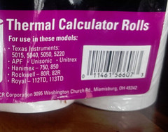 NCR Thermal Electronic Calculator Rolls 2 1/4in. x 85ft. White Pack of 3 Paper