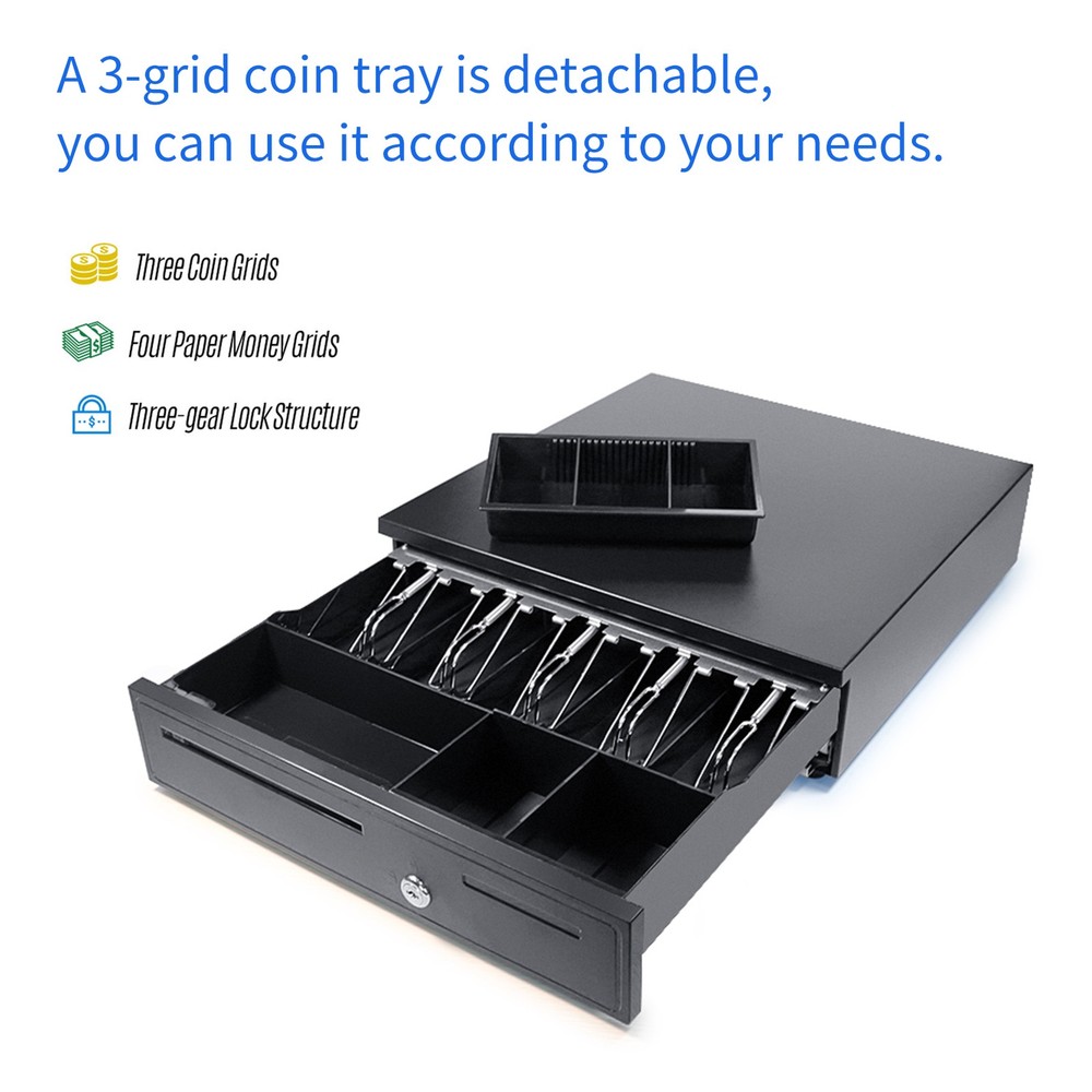 POS Cash Register Drawers Cashier Cashbox With 5 Bill 5 Money QCIE