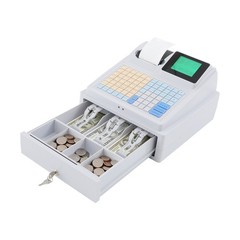 LCD Display Corded Cash Register Electric Cashier Cash Register w/Cash Drawer