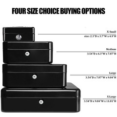 X-Small Cash Box with Lock – Money Saving Box for Cash Coins, Small Lock Box