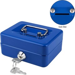 Mini Cash Box with Lock and Slot Small Cash Box with Money Tray Metal Piggy Bank