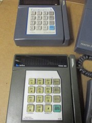 Lot of 6 VeriFone (4) Credit Card Terminals (1) Key Pin Pad and (1) Printer