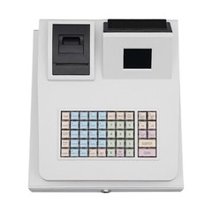 Commercial Cash Register Double-sided Display Cash Register W/ 48 Buttons White