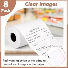 Thermal Paper Receipt Roll 2 1/4″ x 55′, 8 Rolls