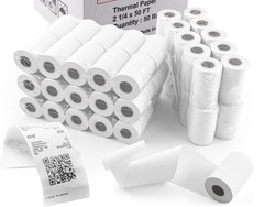 2 1/4 inch x 50ft Thermal Paper Roll – 50 Count fits Clover Axalto Magic X1000