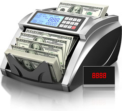Money Counter Machine with Value Bill Count, Dollar, Euro with UV/MG/IR/DD/DBL/