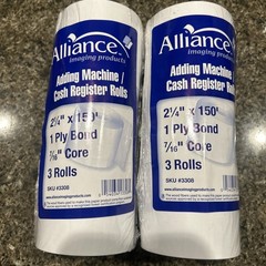 BuyRegisterRolls (6 Rolls) Adding Machine Rolls 2 1/4″ X 150ft White Paper T01