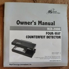 Royal Sovereign COUNTERFEIT BILL DETECTOR 4-Way RCD-2000 Tested-WORKS PERFECTLY!