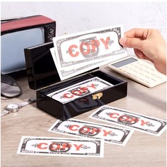 2 Pcs Acrylic Lockable Cash Box Cash Organizer Money Holder Single Row Currency