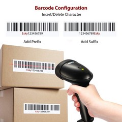 Barcode Scanner with Stand, Wired Handheld Bar Code Scanner with Adjustable S…