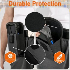 Secure Vertical Carry Pouch for Zebra TC Scanners with Elastic Closure – Grey