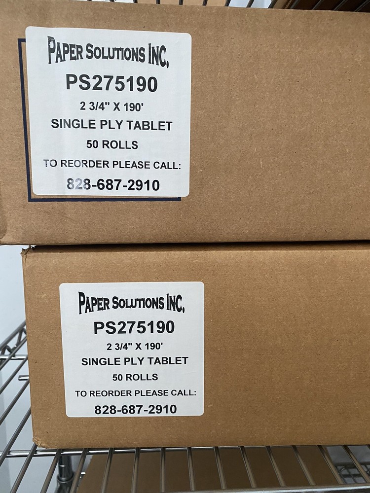 2 3/4” x 190’ bond paper rolls