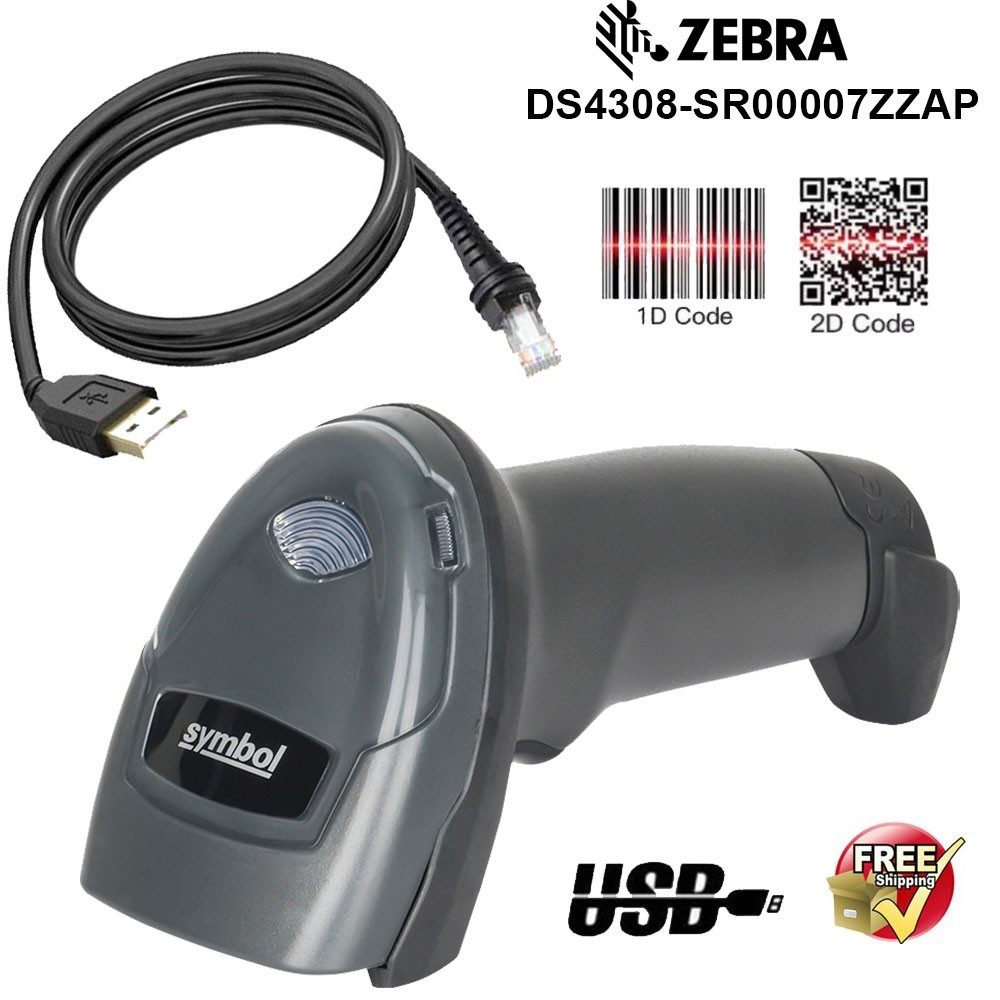 Symbol DS4308-SR00007ZZAP 1D/2D Digital Handheld USB Barcode Scanner with Cable