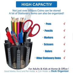 Coin Counter Change Sorter & Desk Organizer | Piggy Bank for Adults & Kids | Hol