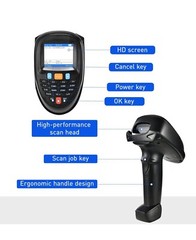 JRHC Barcode Scanner, 1D Laser Inventory Scanner with 2.4GHz Wireless