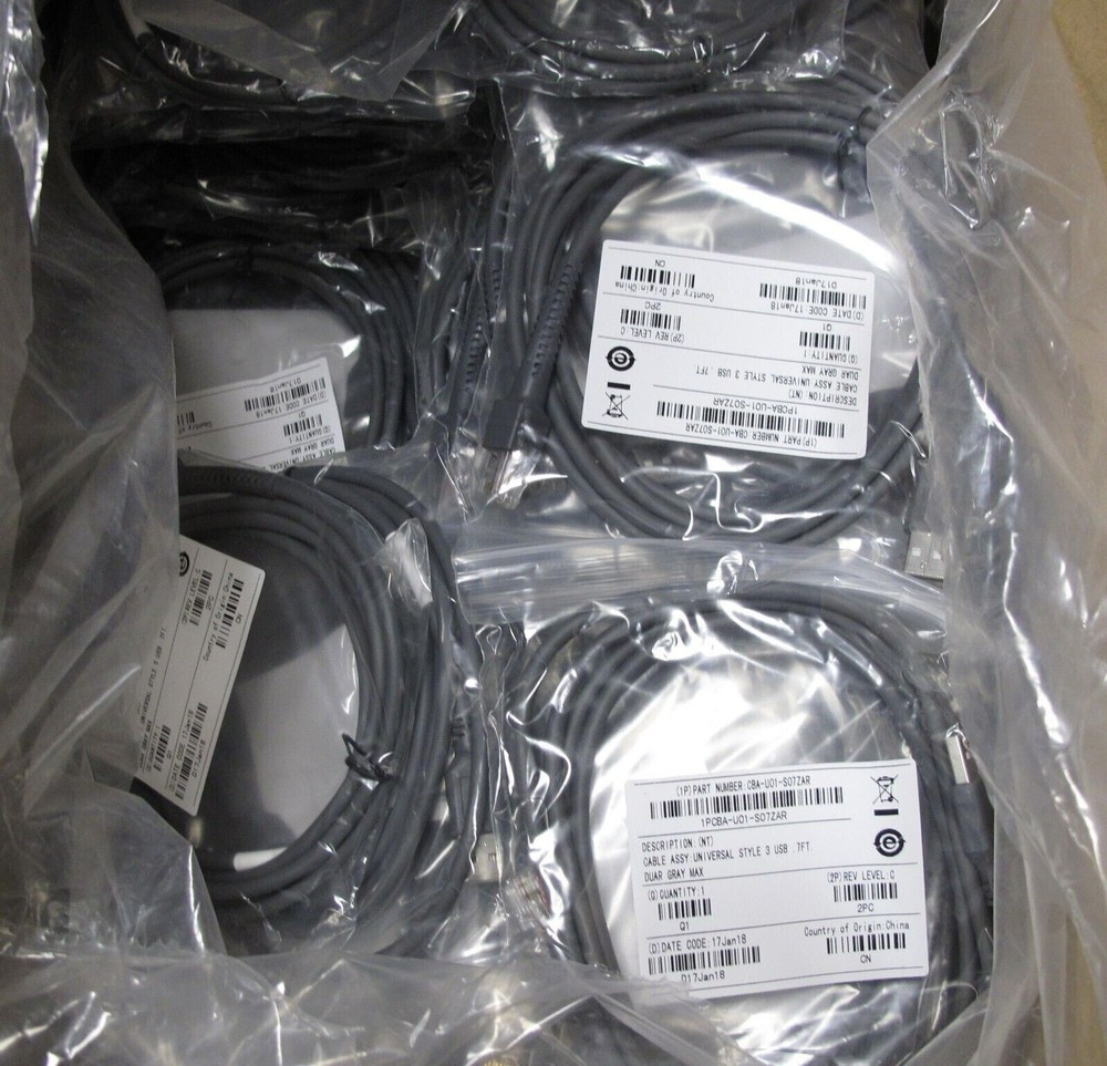 LOT of 10 Pack 6-ft High Speed USB Barcode Scanner Cable CBA-U01-S07ZAR