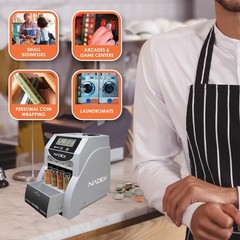Nadex S180 Digital Coin Sorter and Counter – Displays Total and Values, Black